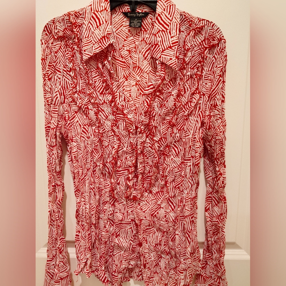 Sunny Taylor Red and White Blouse
